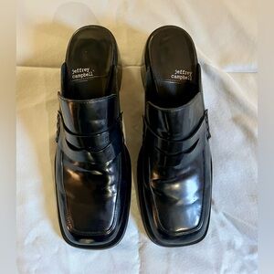 Anthropologie Jeffrey Campbell Ecole Square Toe Block Heel Mule Loafers Size 10